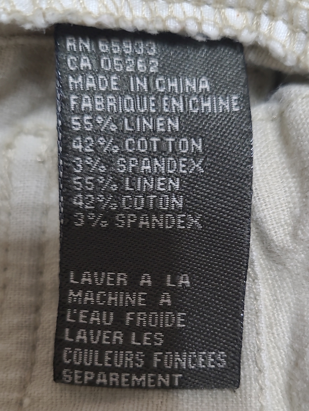 ⭐️ Point Zero Casual Light Beige Wide Leg Utility Cargo Linen/Cotton Pants Sz 30 - Picture 11 of 11
